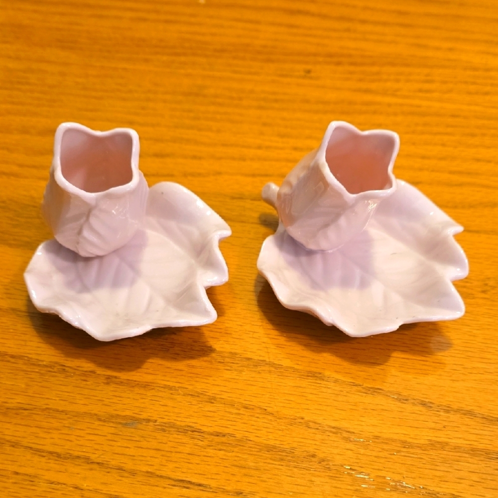 VTG SRG Japan Toothpick Holder Pink Flower Ceramic Porcelain Trinket Set 2
